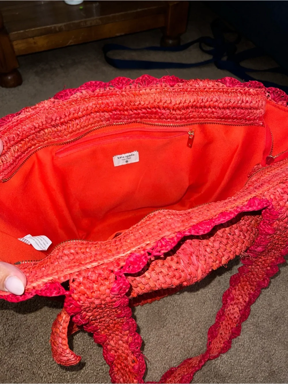 kate spade Red Woven Bow Shoulder Bag